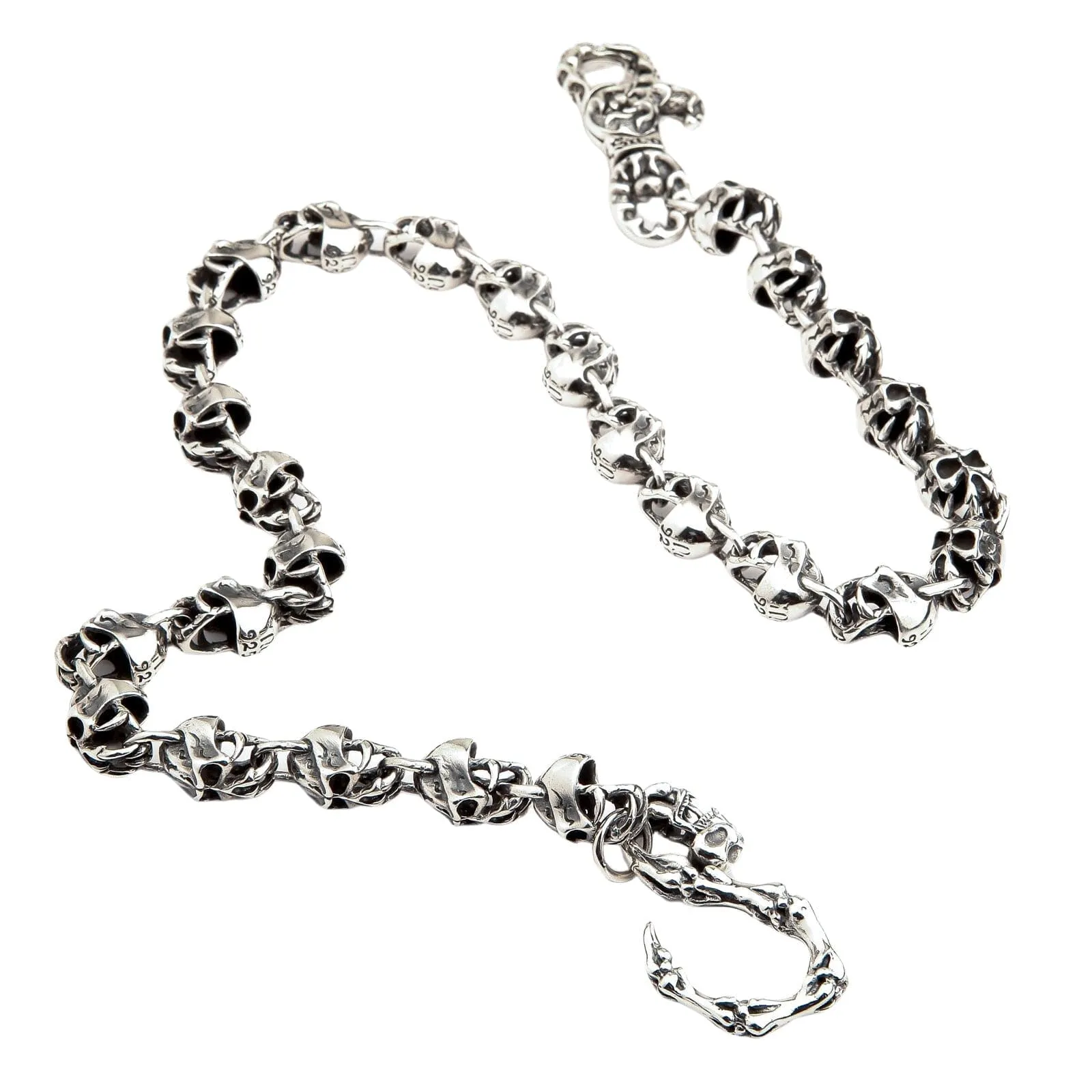 Devil Skull Sterling Silver Wallet Chain