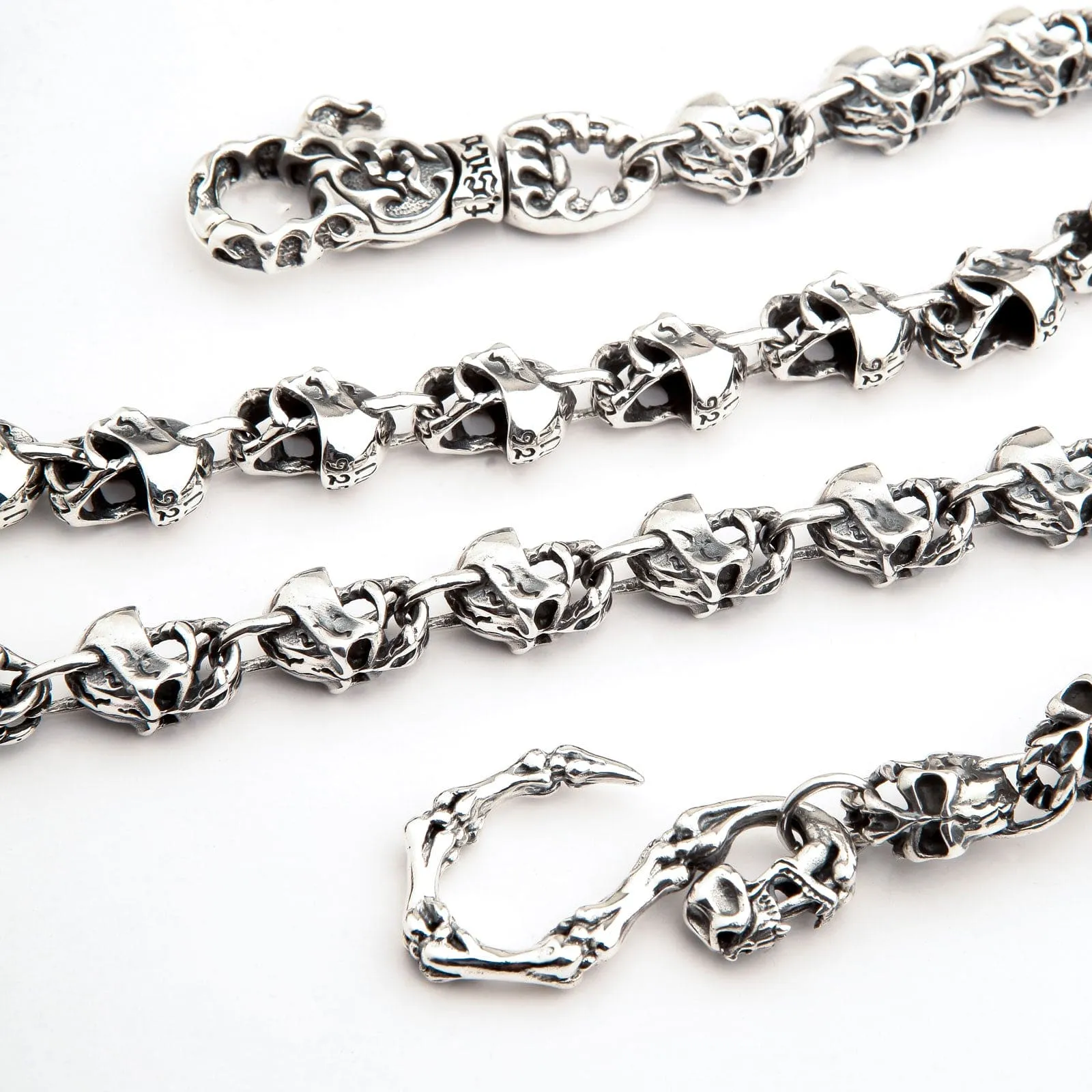 Devil Skull Sterling Silver Wallet Chain