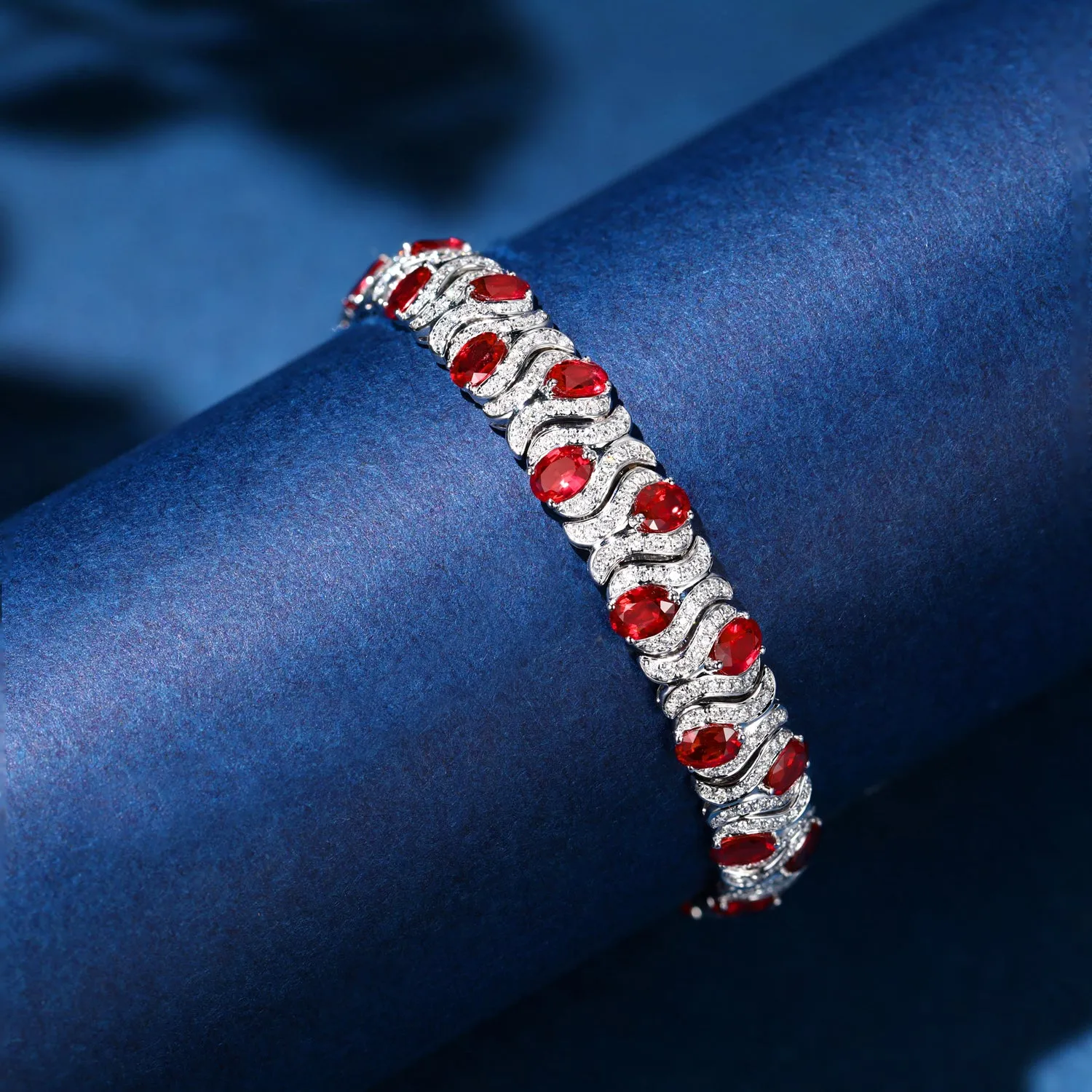 Diamond and Ruby Tennis Bracelet