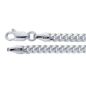 Diamond Cut Curb Chain Sterling Silver 5.3mm Wide