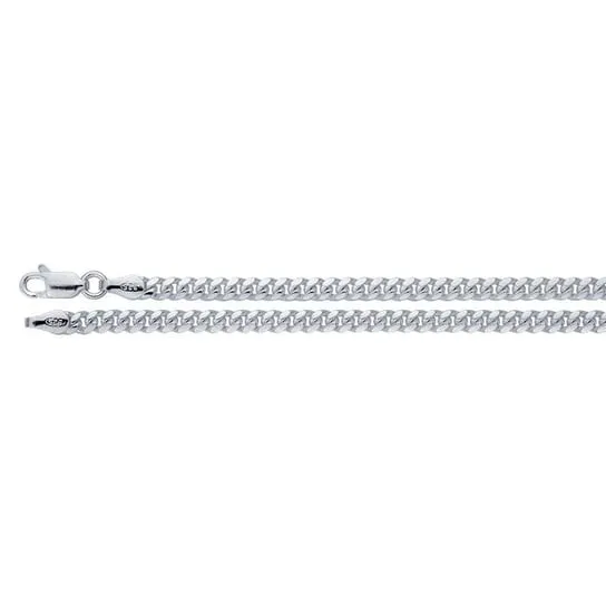 Diamond Cut Curb Chain Sterling Silver 5.3mm Wide