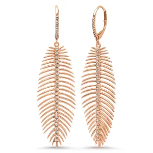 Diamond Feather Earring