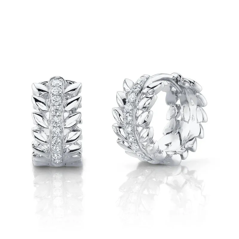 Diamond Feather Hoops