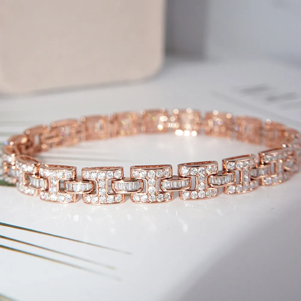 Diamond H-Link Chain Bracelet