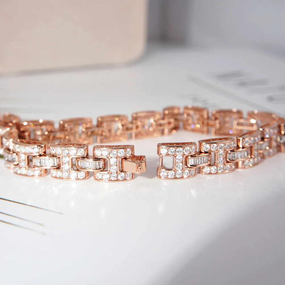 Diamond H-Link Chain Bracelet