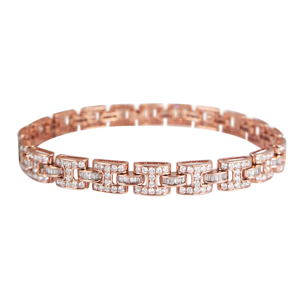 Diamond H-Link Chain Bracelet