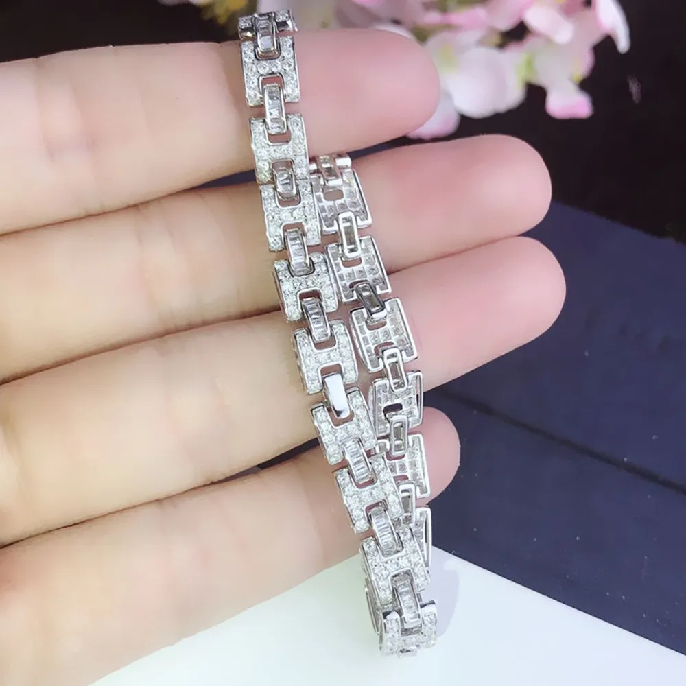 Diamond H-Link Chain Bracelet