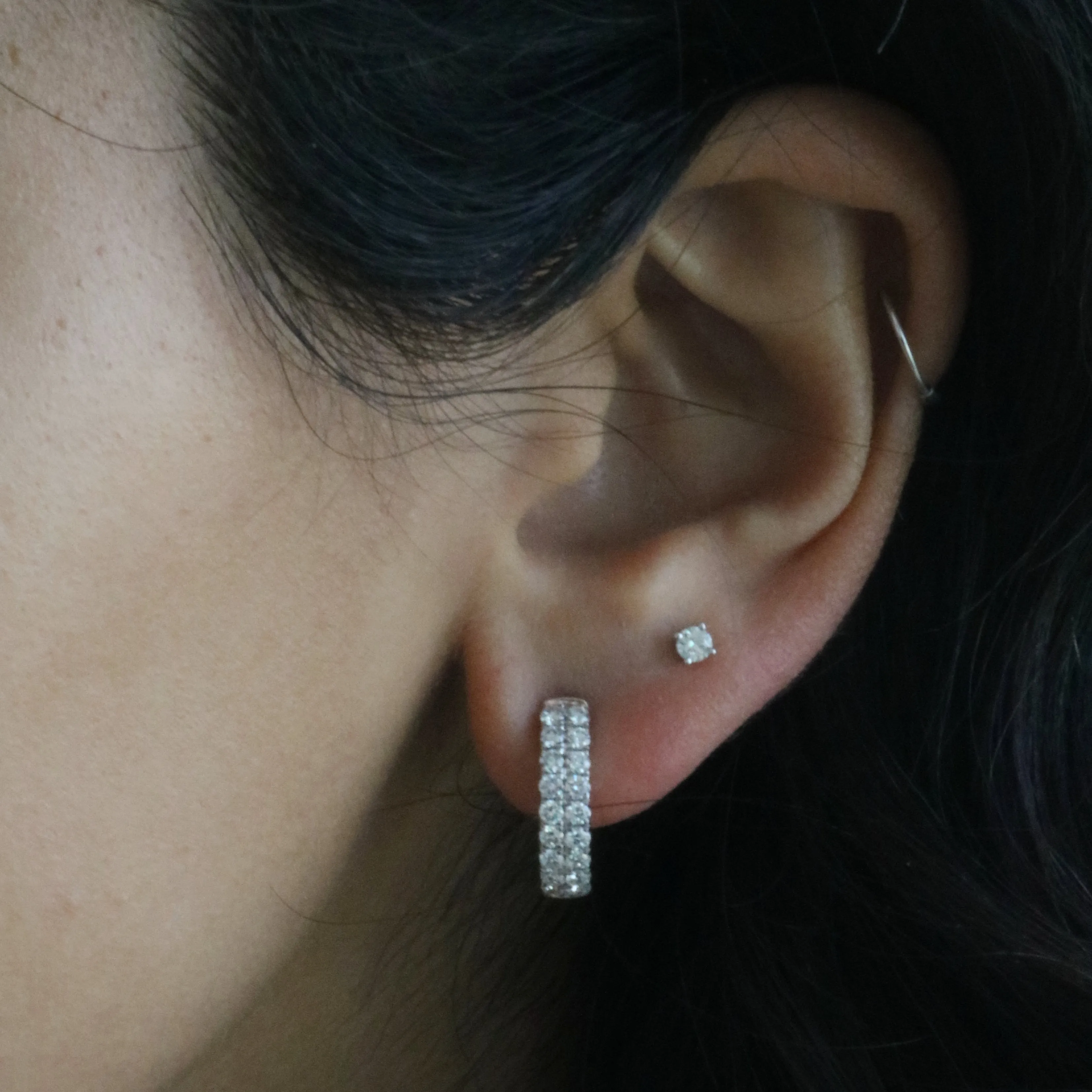 Diamond Huggies - Double Pave
