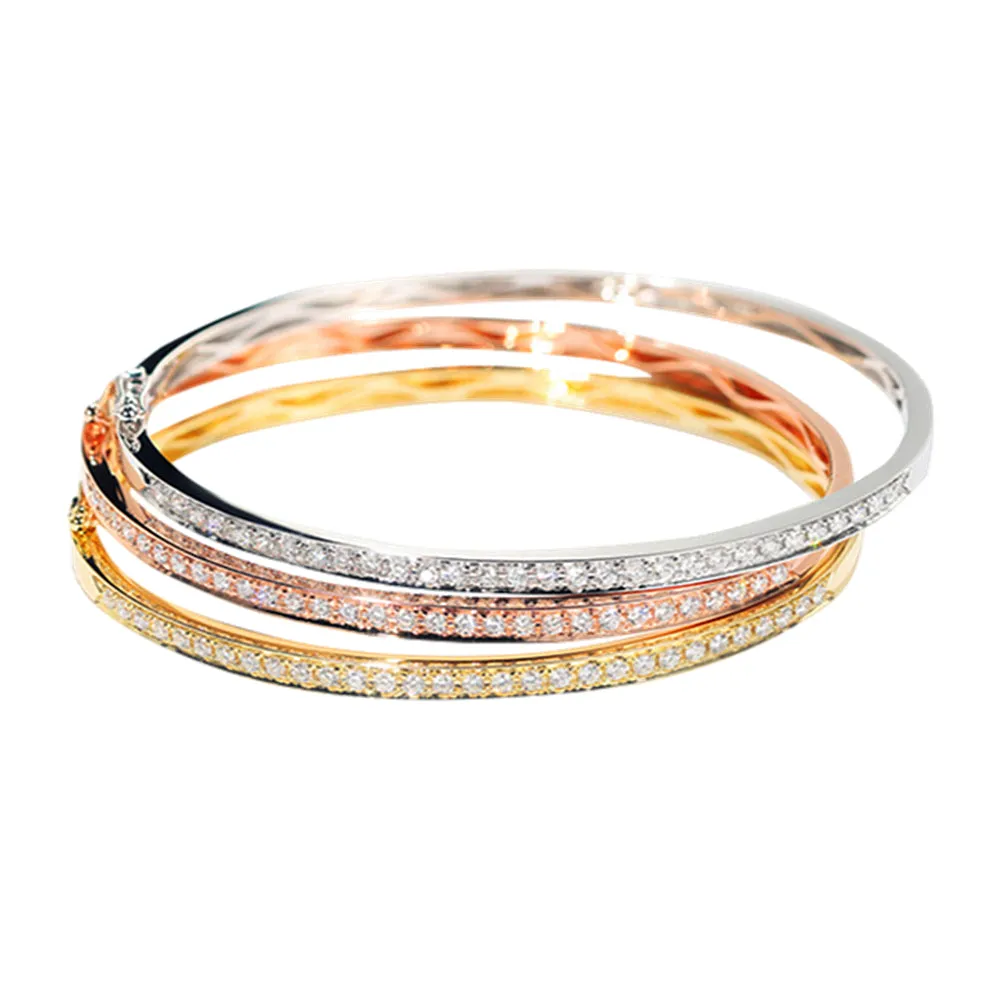 Diamond Oval Bangle Bracelet