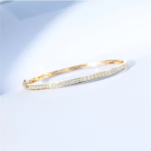 Diamond Oval Bangle Bracelet