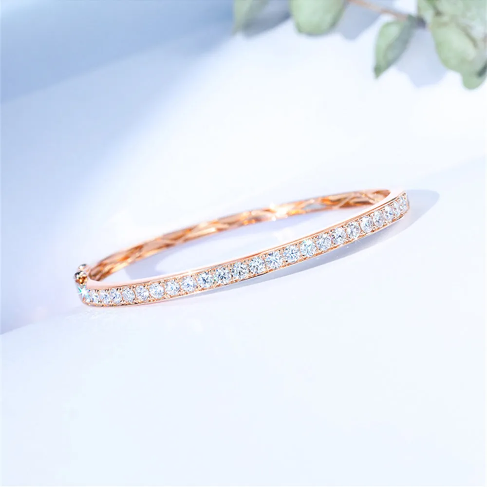 Diamond Oval Bangle Bracelet