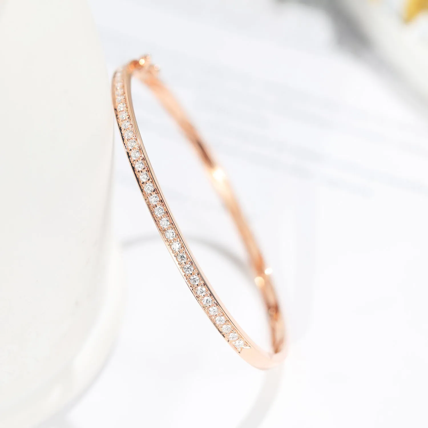 Diamond Oval Bangle Bracelet