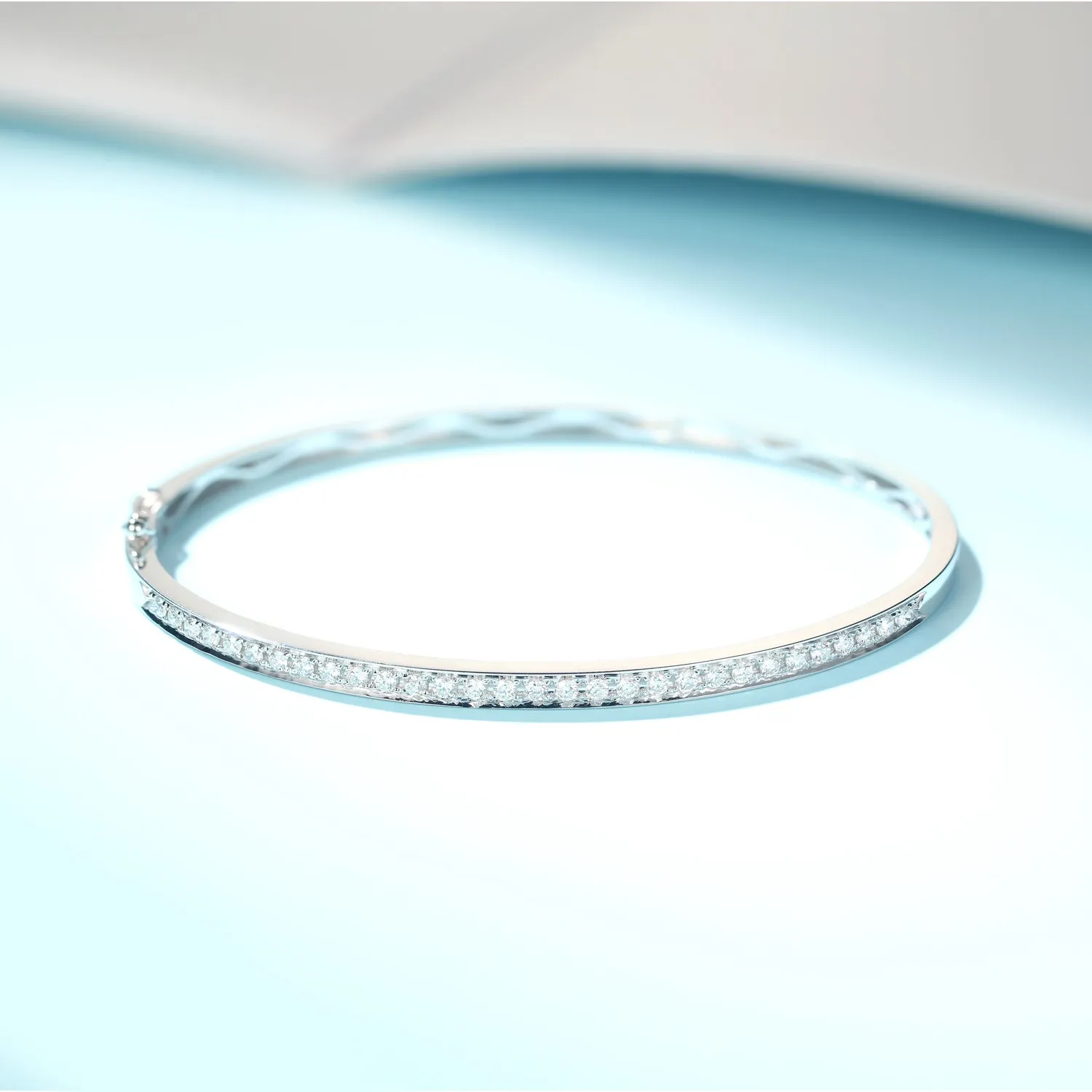 Diamond Oval Bangle Bracelet