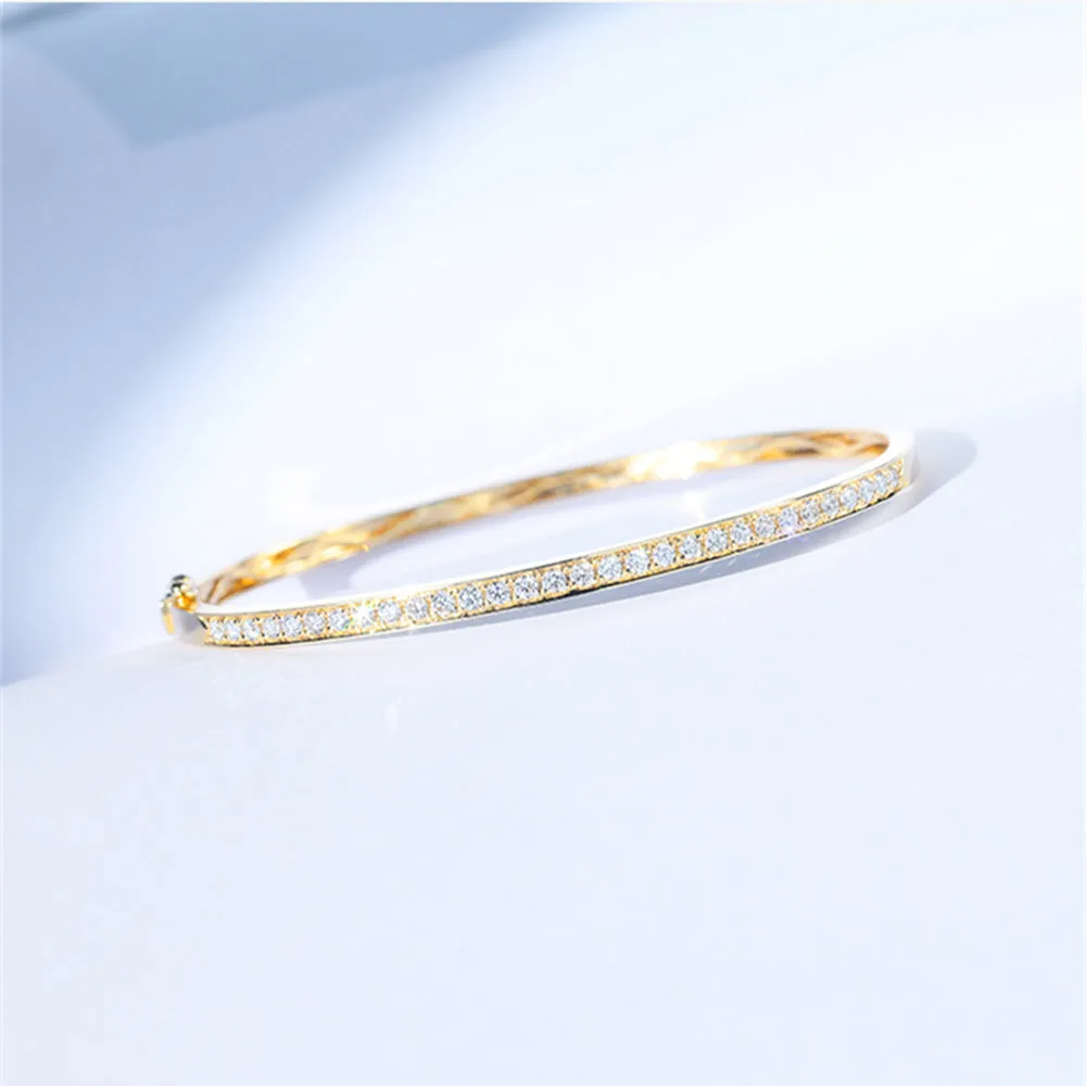 Diamond Oval Bangle Bracelet