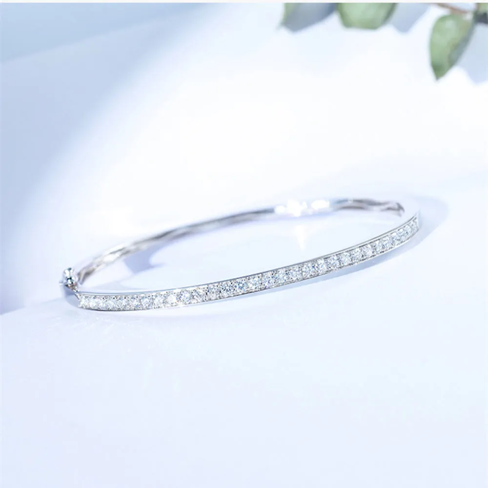 Diamond Oval Bangle Bracelet