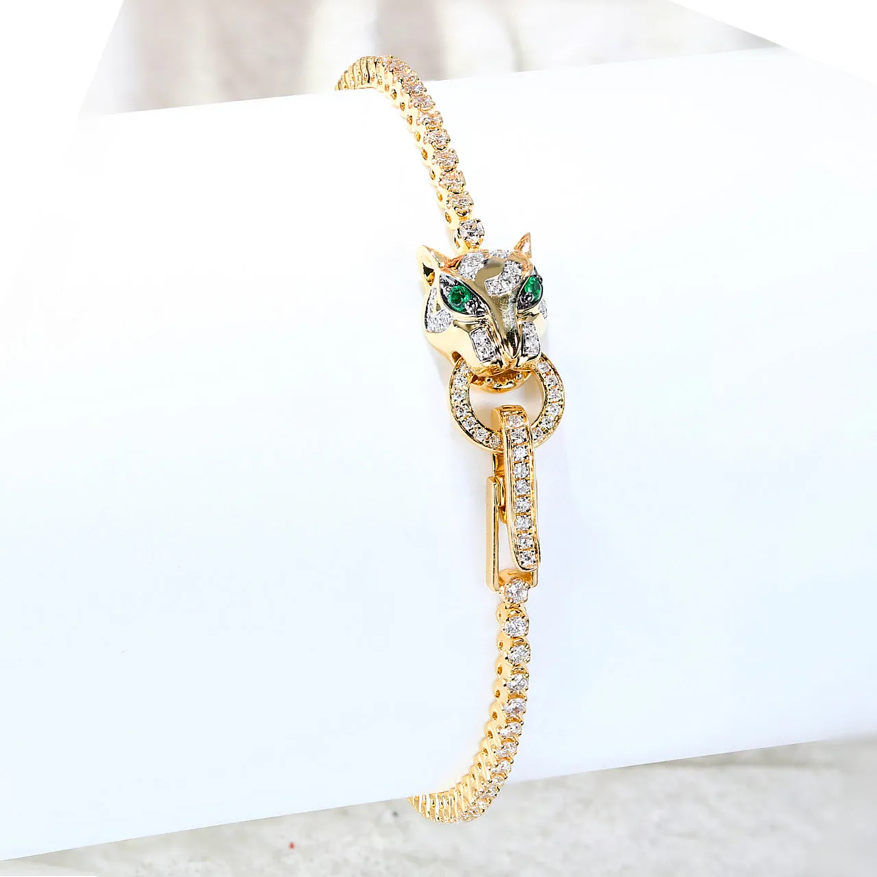 Diamond Panther Tennis Bracelet
