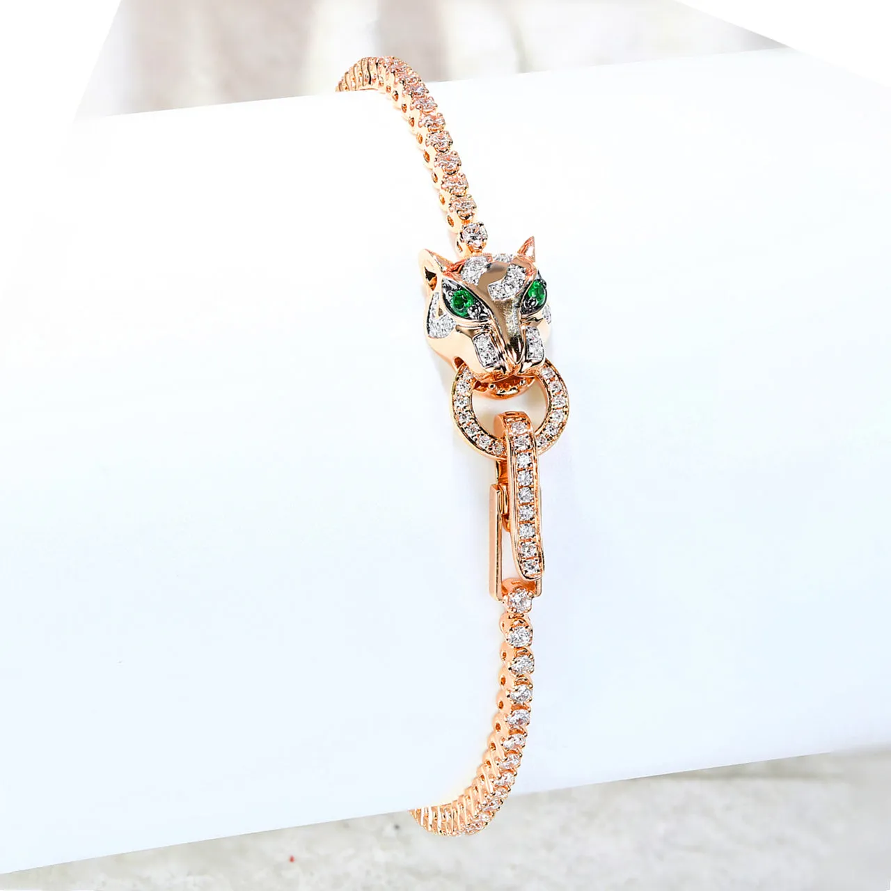 Diamond Panther Tennis Bracelet