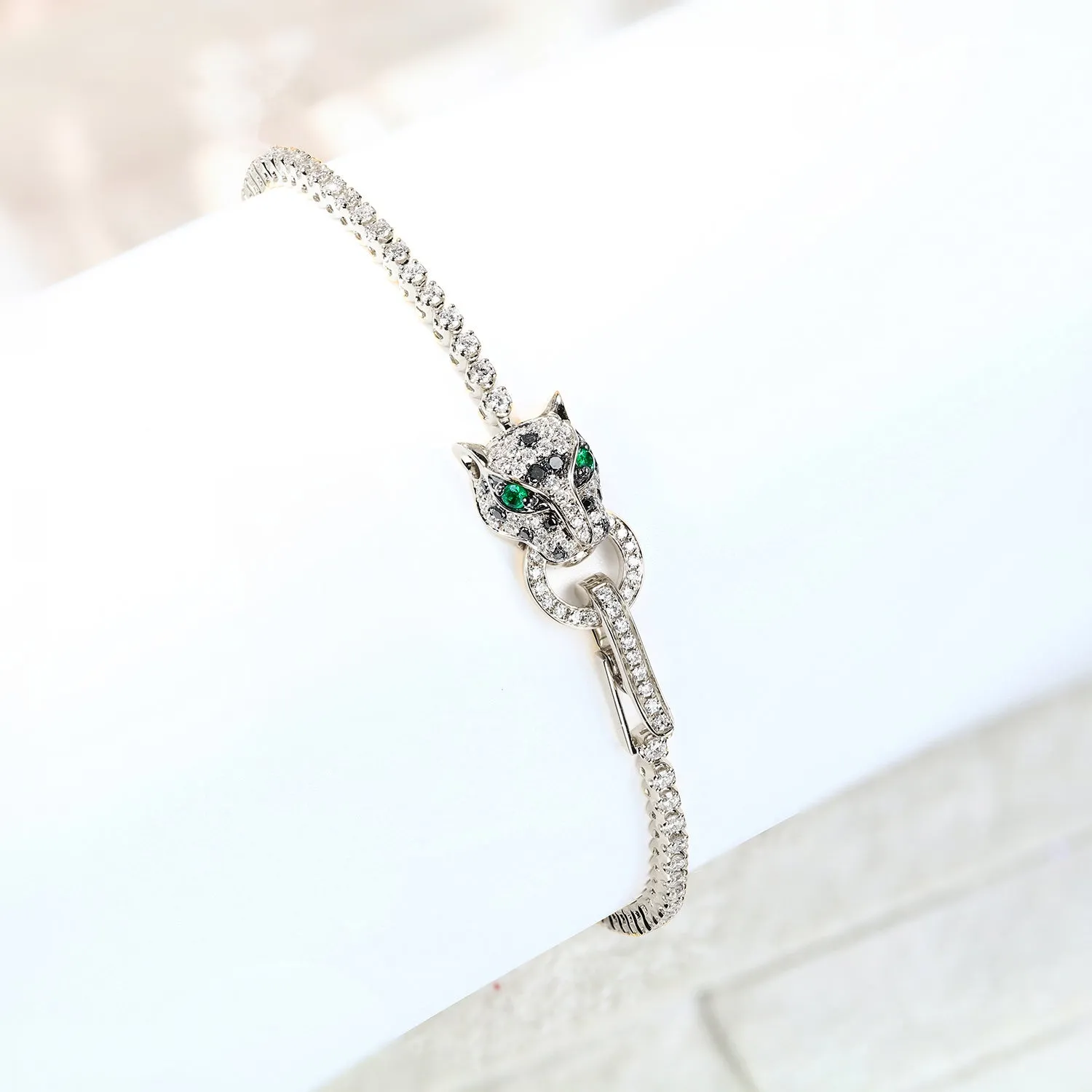 Diamond Panther Tennis Bracelet