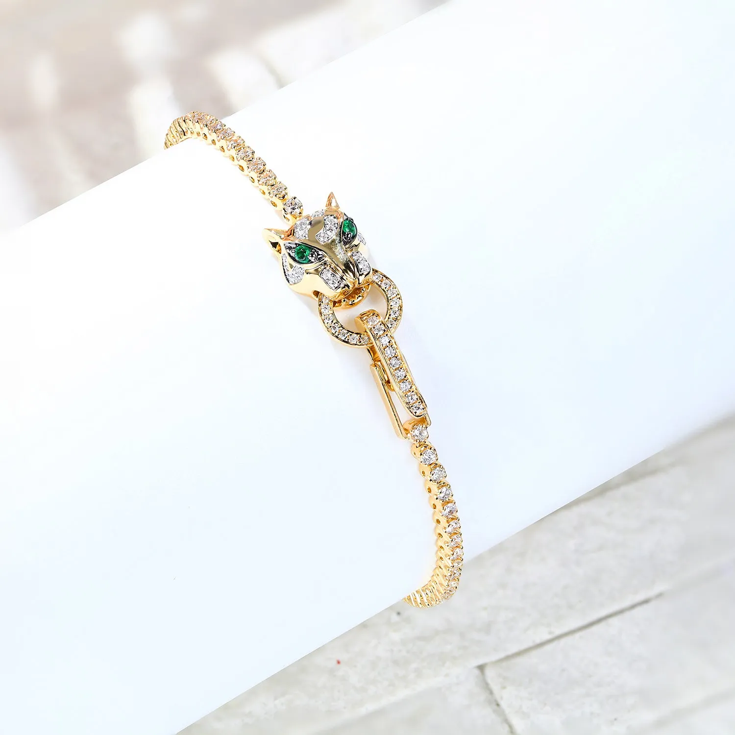Diamond Panther Tennis Bracelet