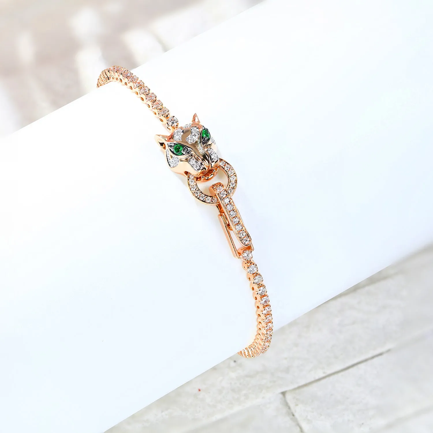Diamond Panther Tennis Bracelet