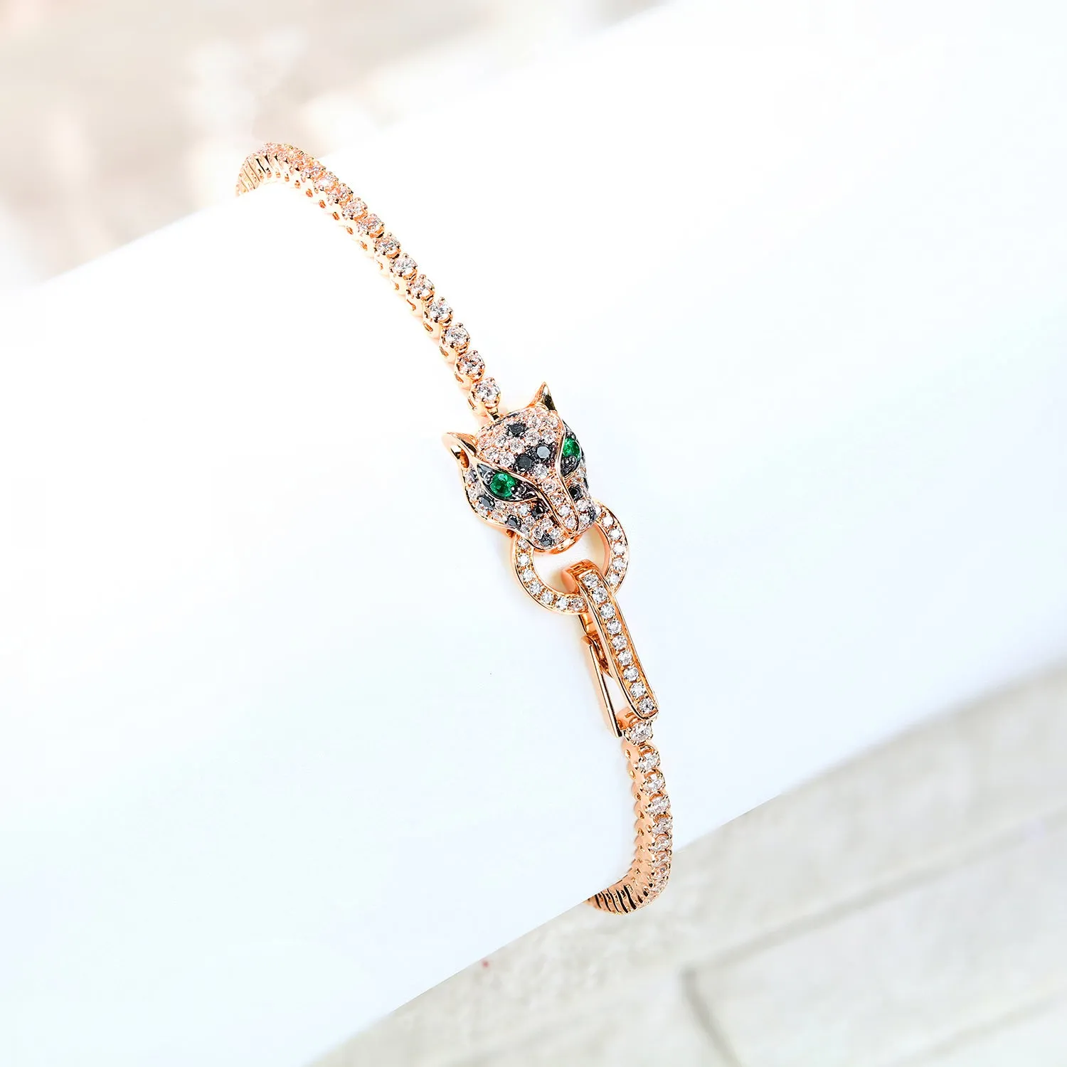 Diamond Panther Tennis Bracelet