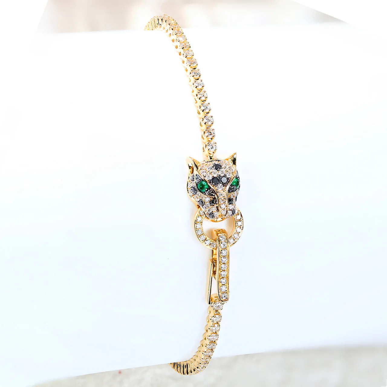 Diamond Panther Tennis Bracelet