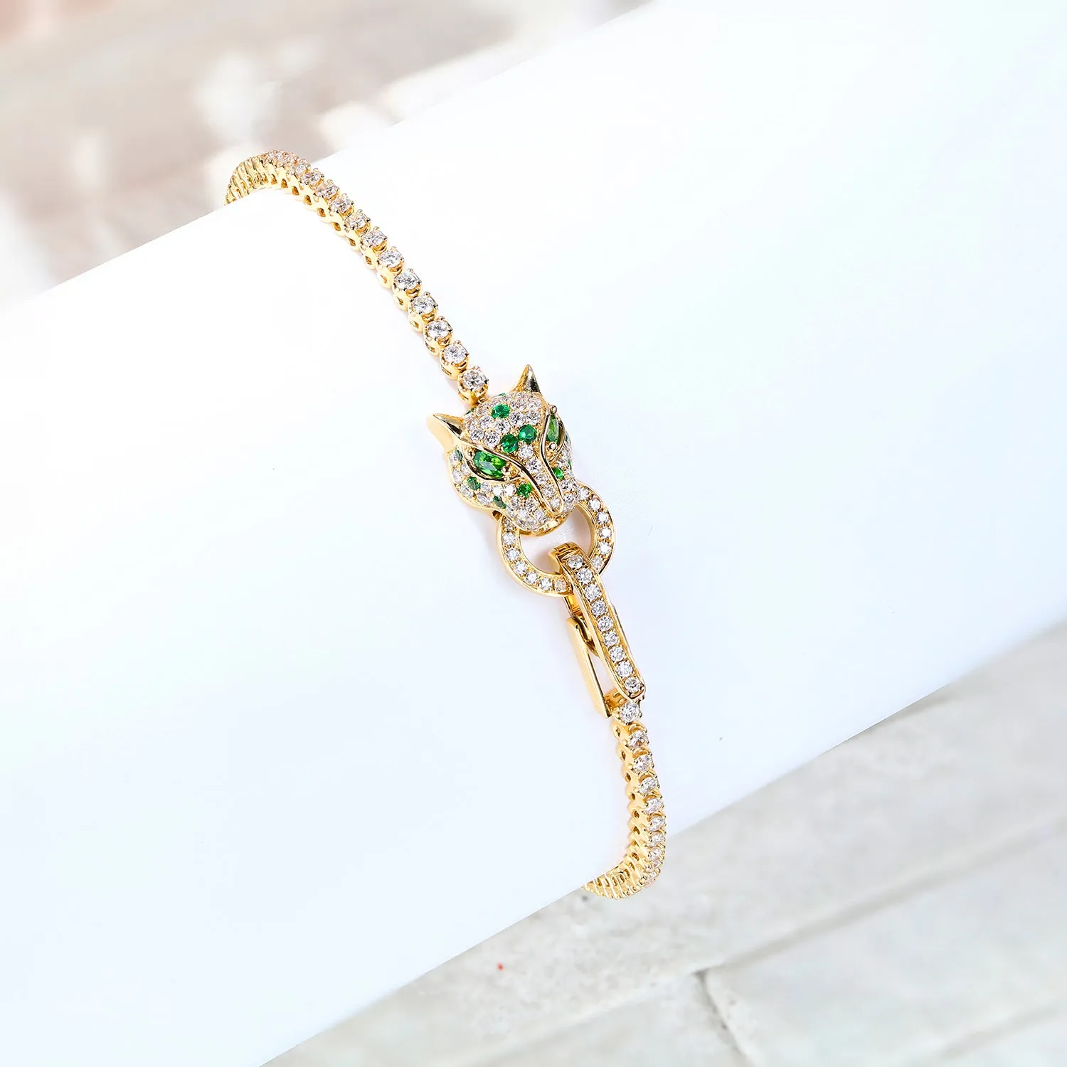Diamond Panther Tennis Bracelet