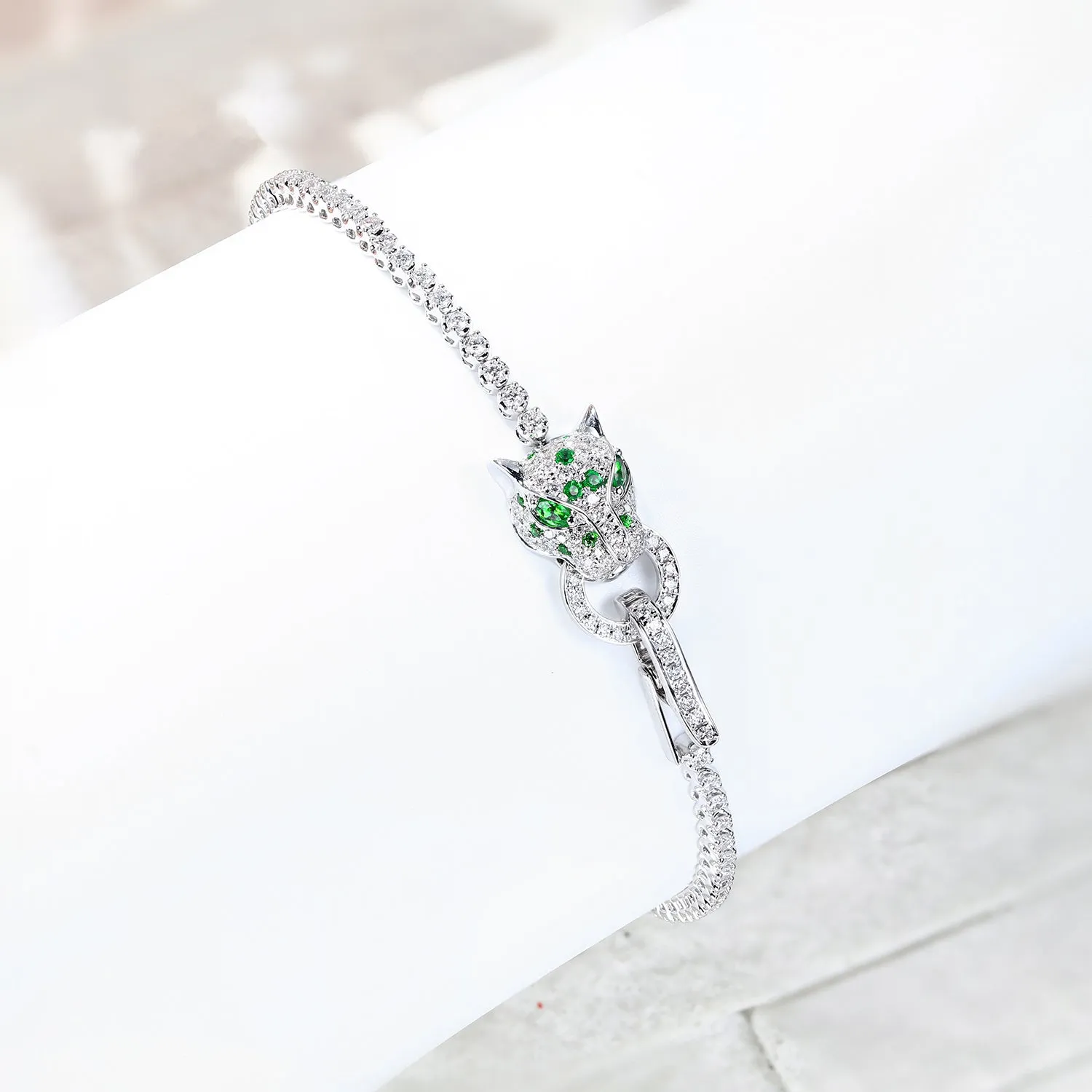 Diamond Panther Tennis Bracelet