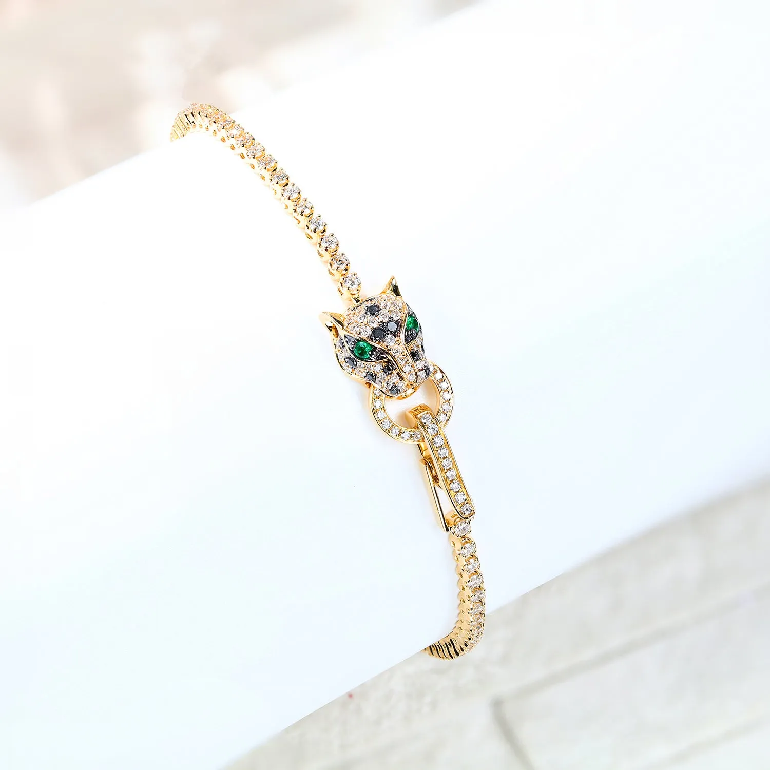 Diamond Panther Tennis Bracelet