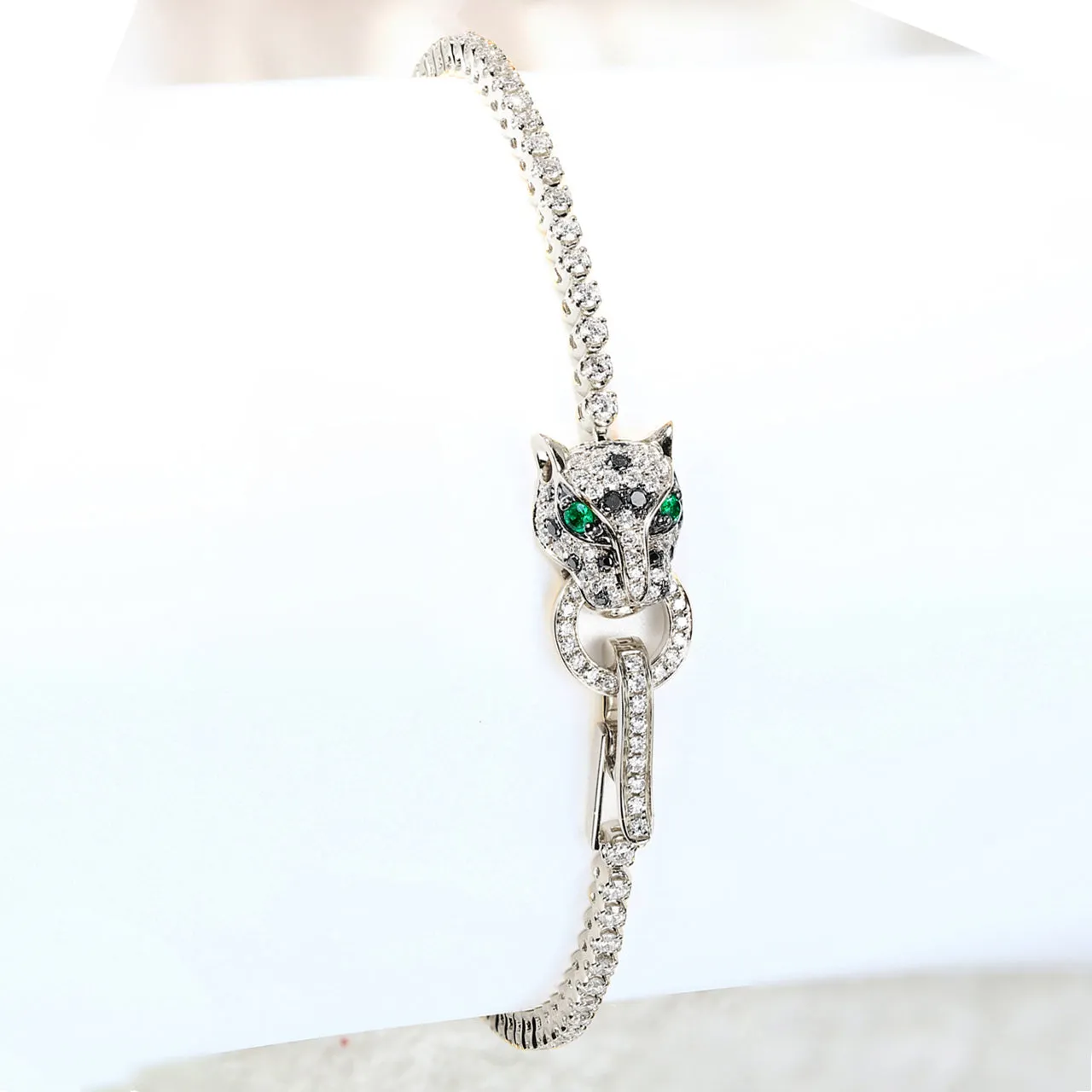 Diamond Panther Tennis Bracelet