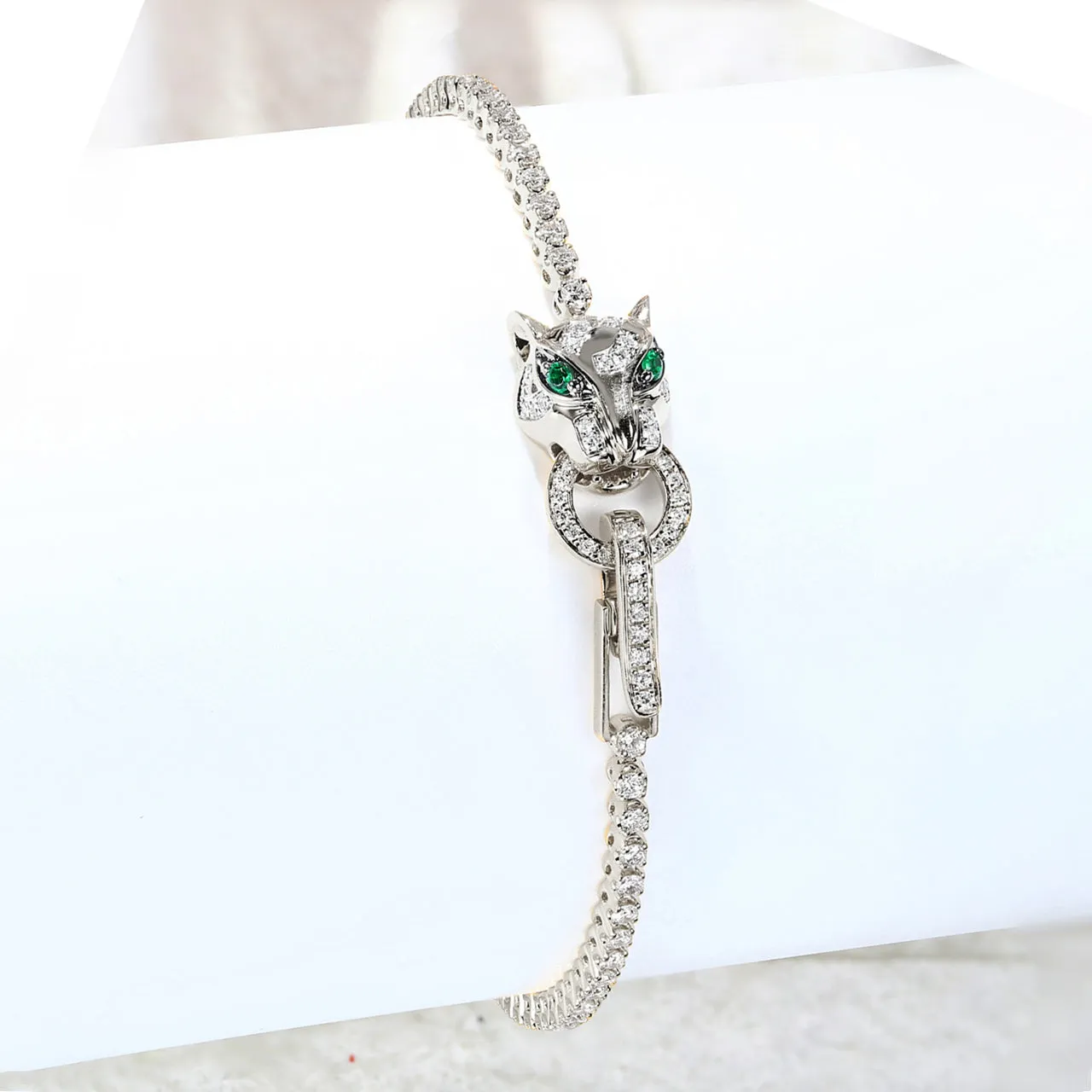 Diamond Panther Tennis Bracelet