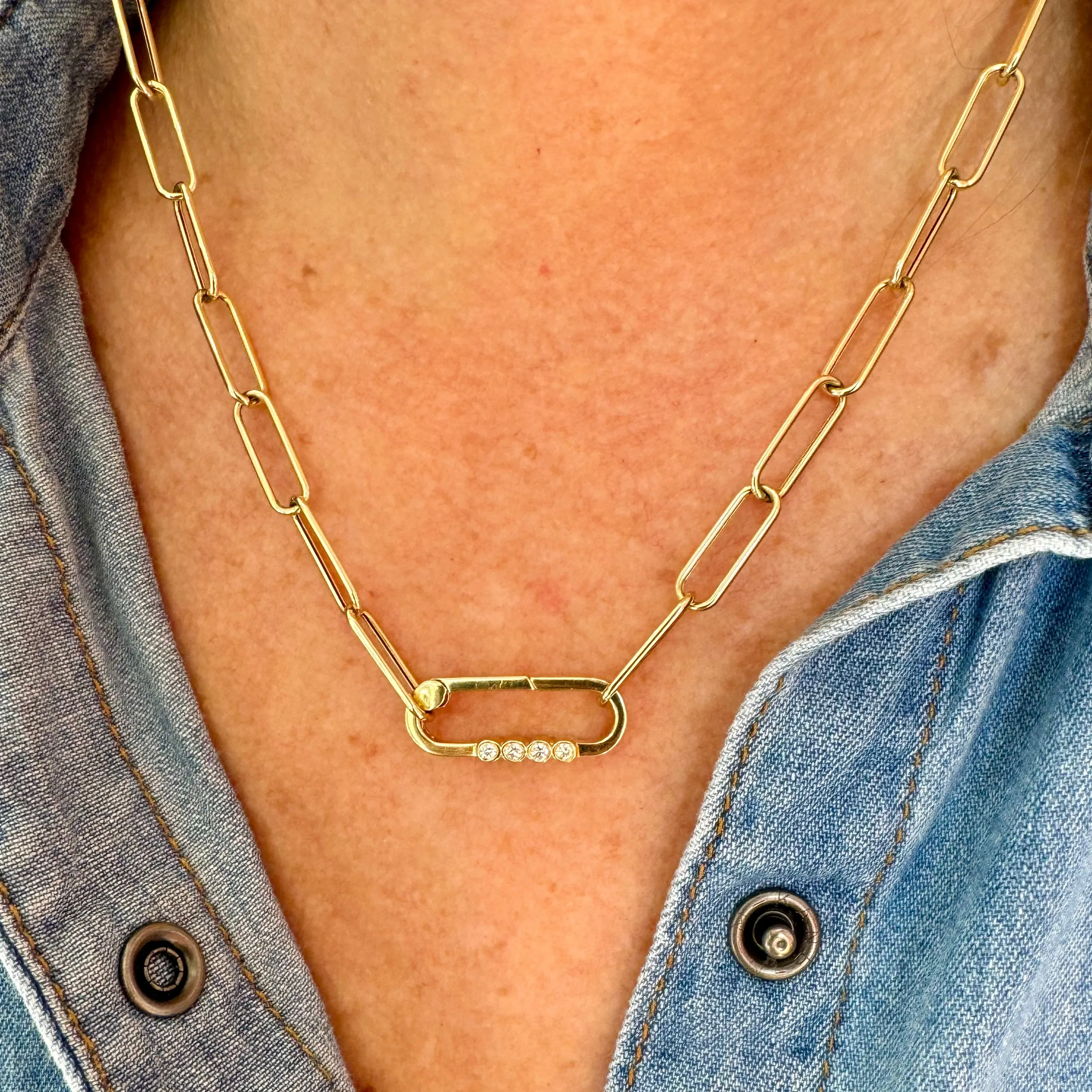 Diamond Paperclip Push Lock