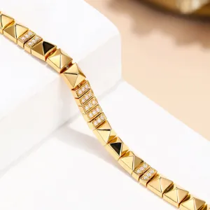 Diamond Paved Pyramid Stud Bracelet