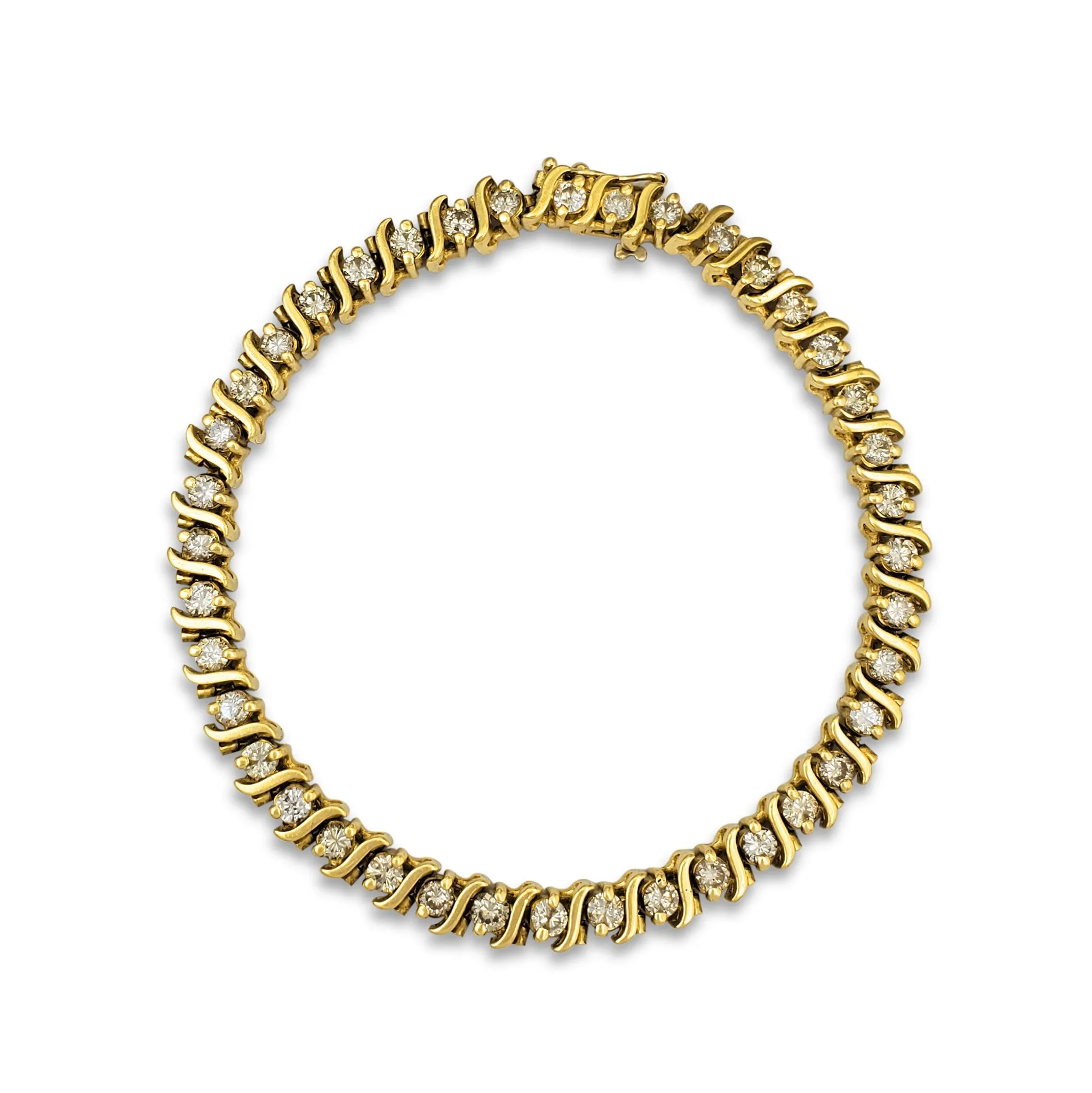 Diamond S-Link Tennis Bracelet (14K)