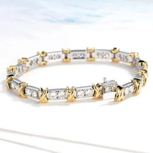 Diamond Tennis Bracelet in Two-Tone Gold