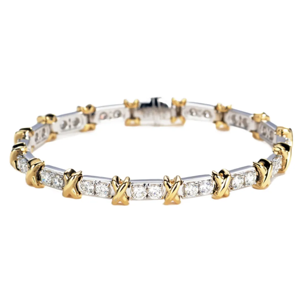 Diamond Tennis Bracelet in Two-Tone Gold