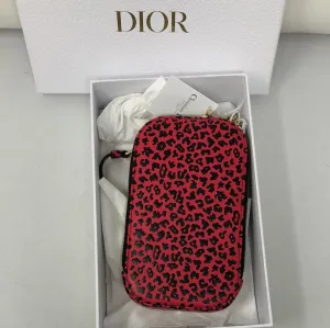 DIOR Coral Leopeardprint Phone Holder