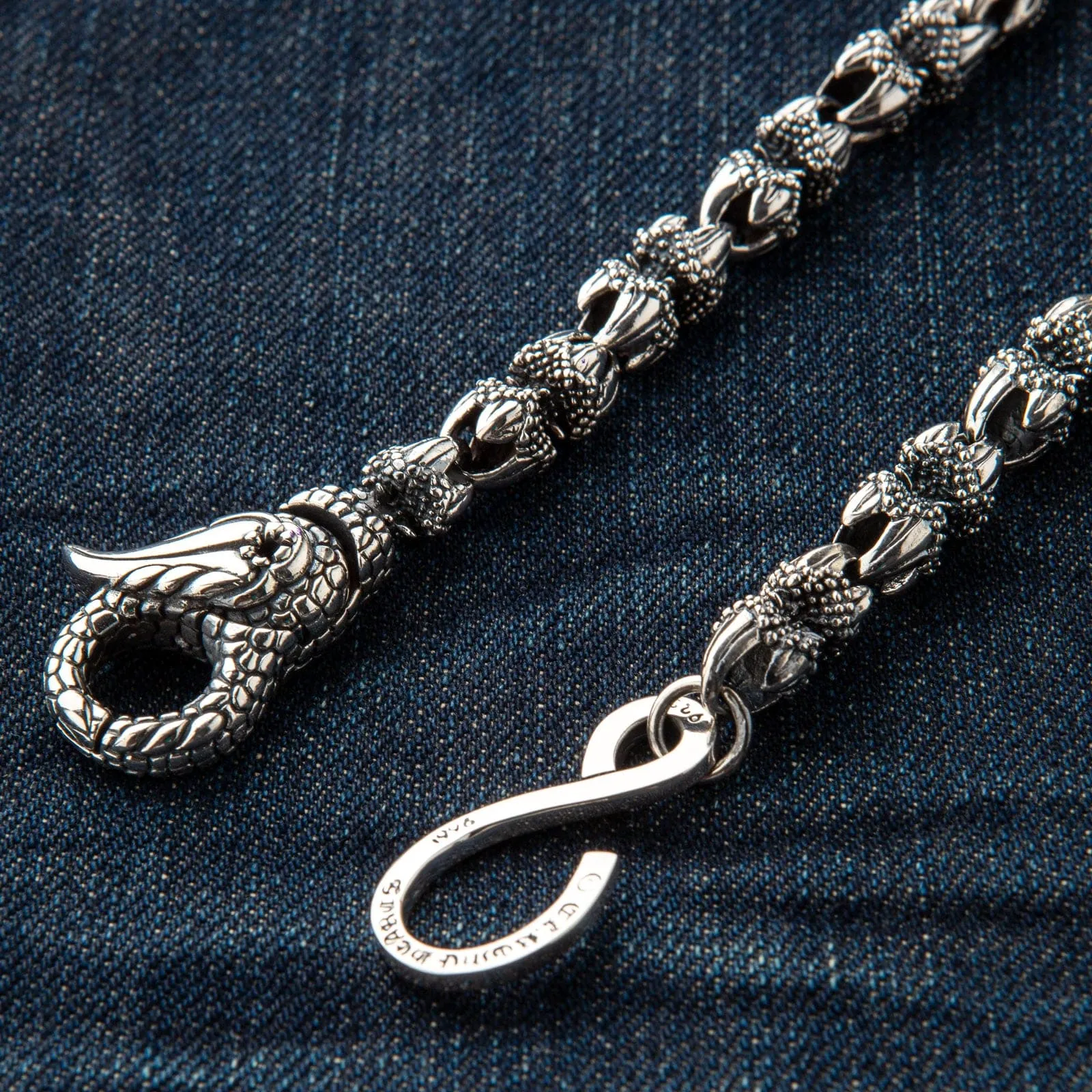 Dragon Claw Sterling Silver Biker Wallet Chain
