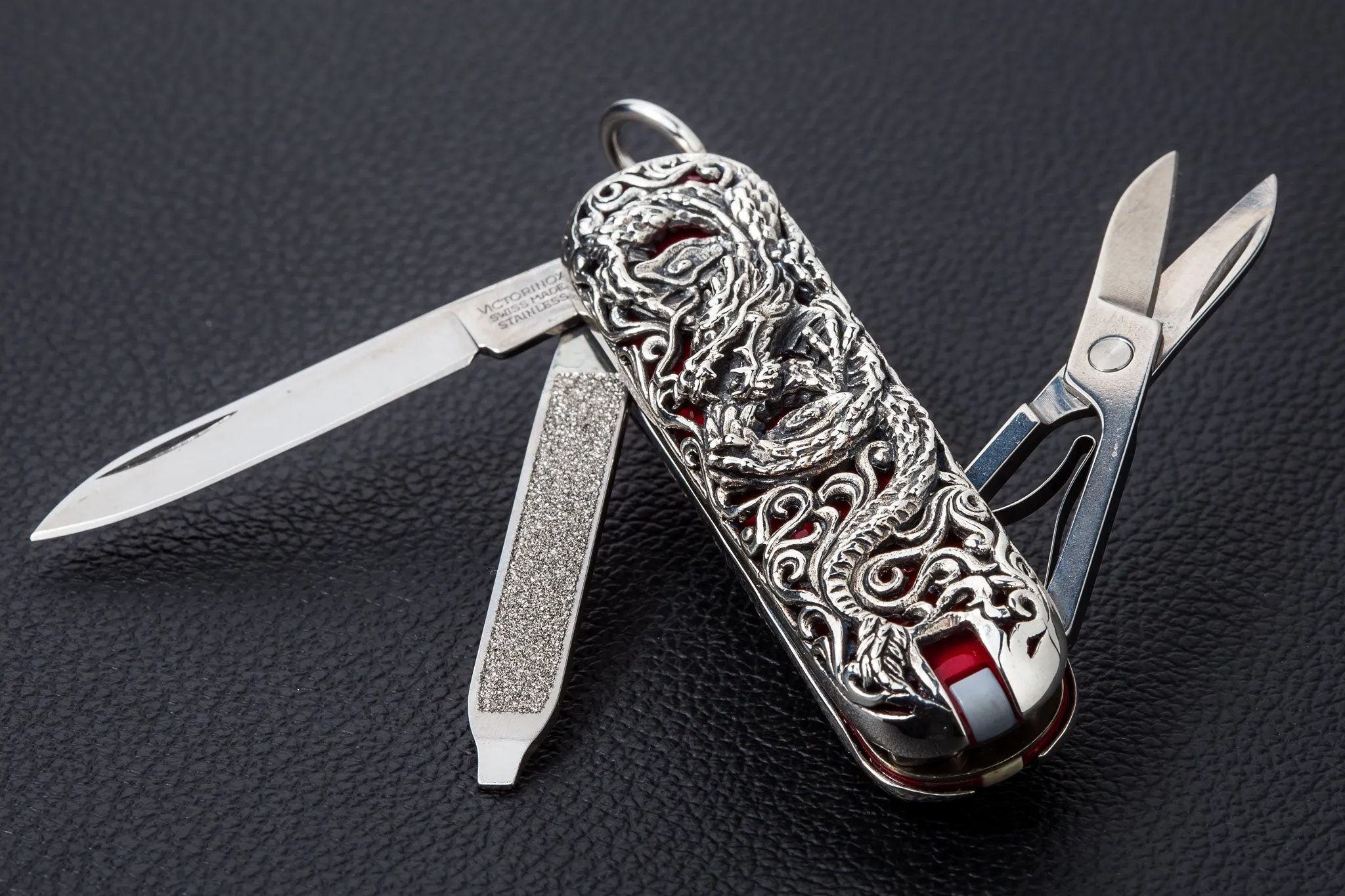 Dragon Sterling Silver Swiss Army Knife Pendant