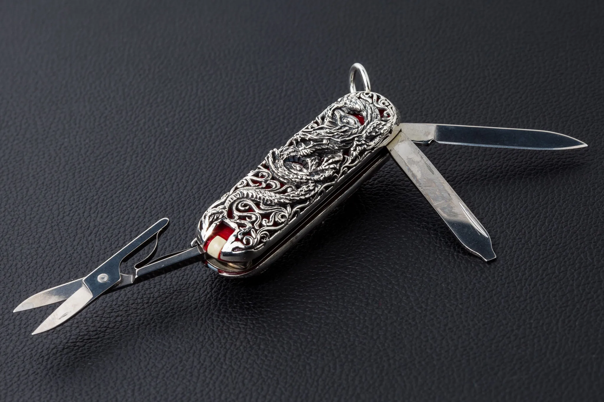 Dragon Sterling Silver Swiss Army Knife Pendant