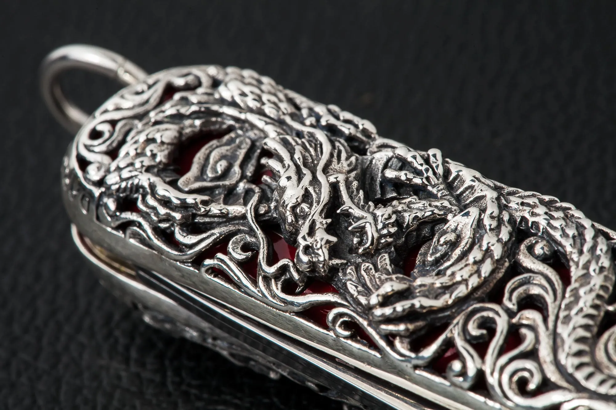 Dragon Sterling Silver Swiss Army Knife Pendant