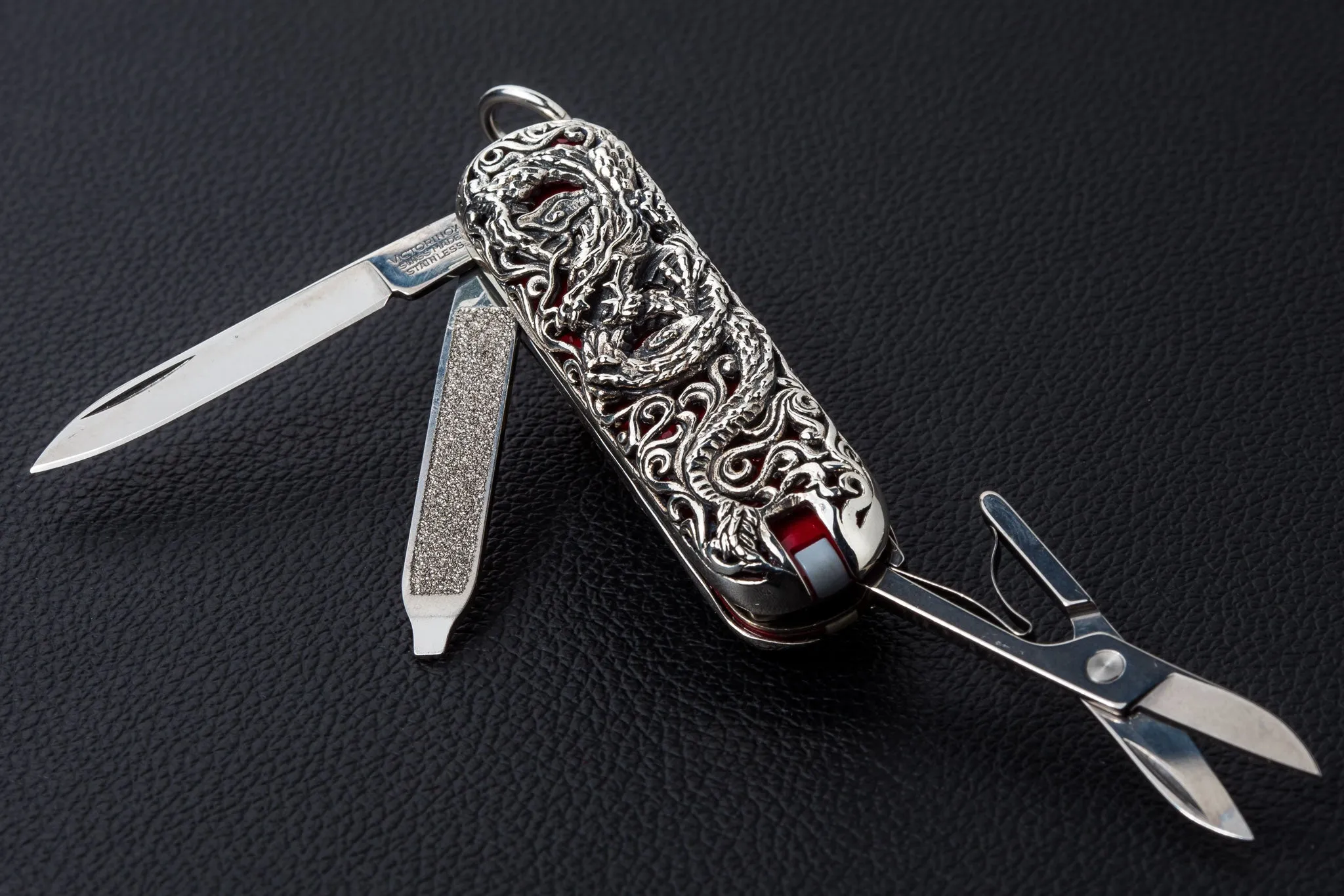 Dragon Sterling Silver Swiss Army Knife Pendant