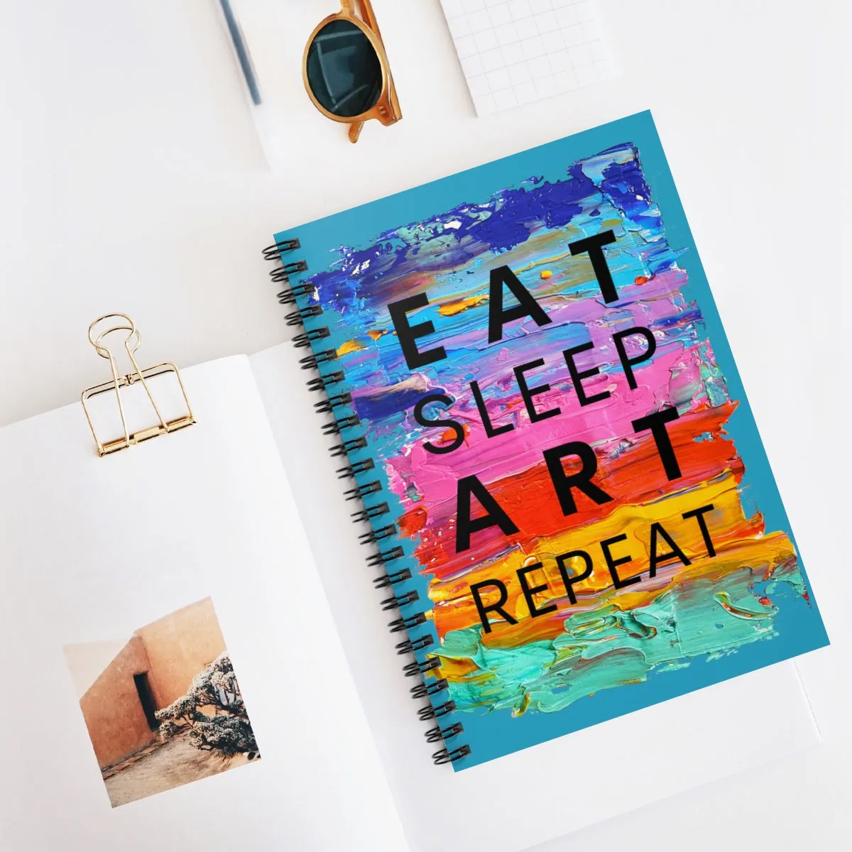 Eat Sleep Art Repeat Blue Notebook