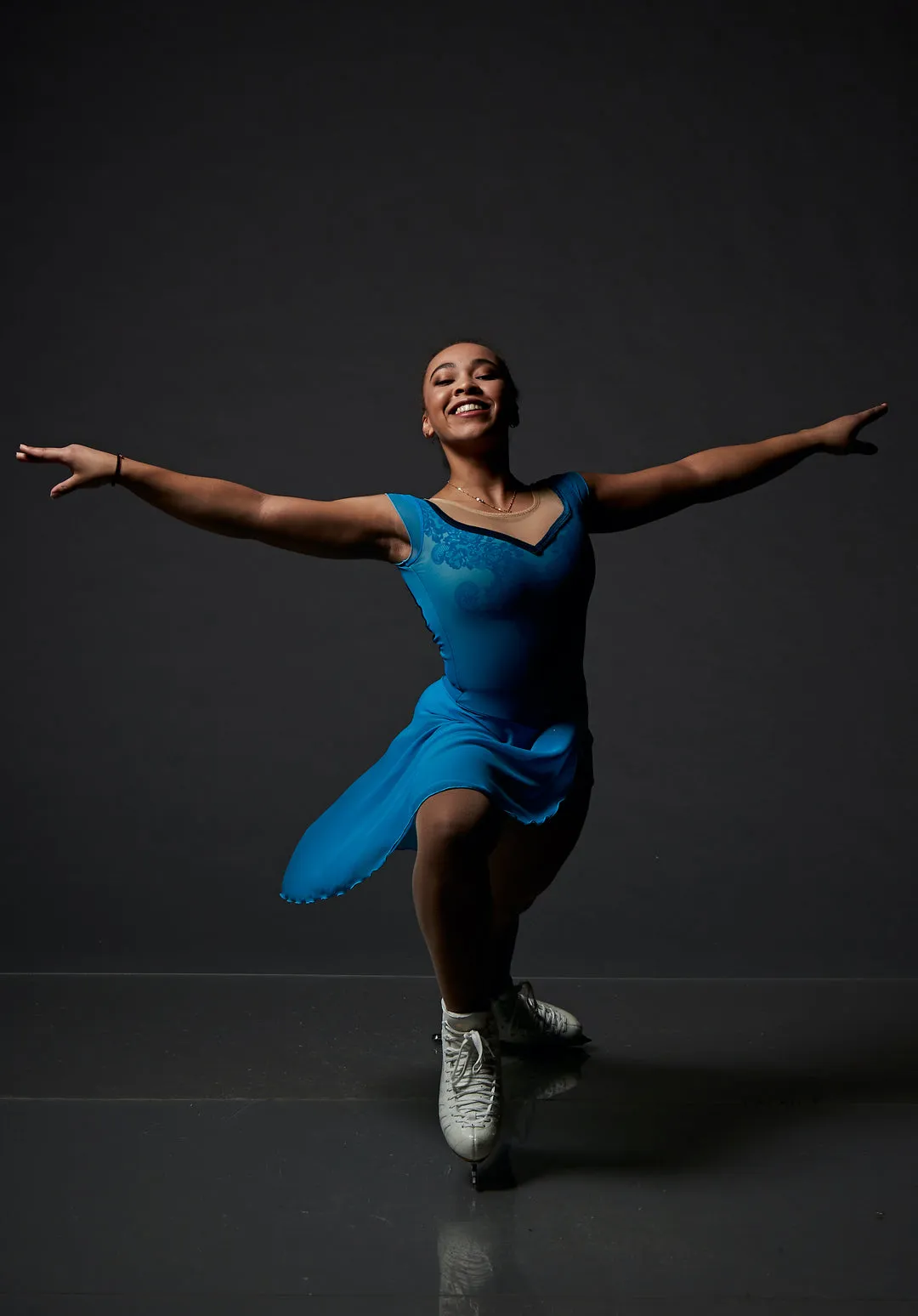 Elite Xpression Ready to Ship Mesh Teal Dreamer Dance Dress