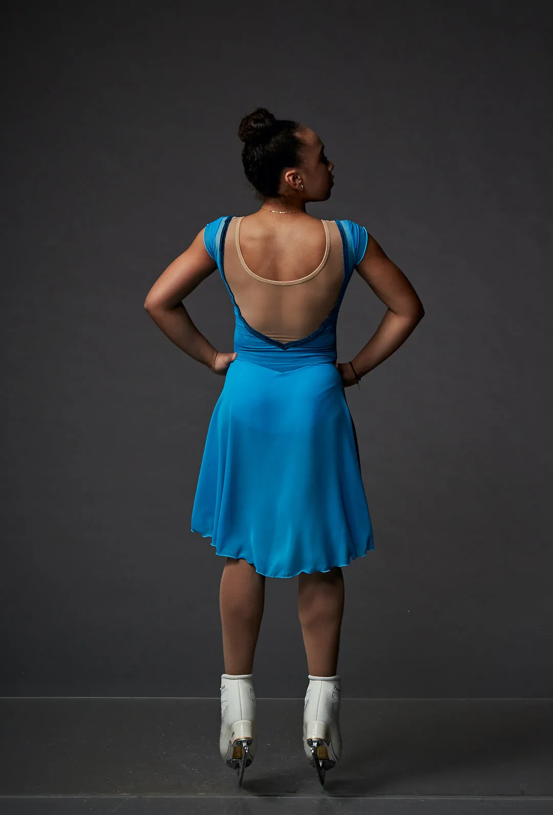 Elite Xpression Ready to Ship Mesh Teal Dreamer Dance Dress