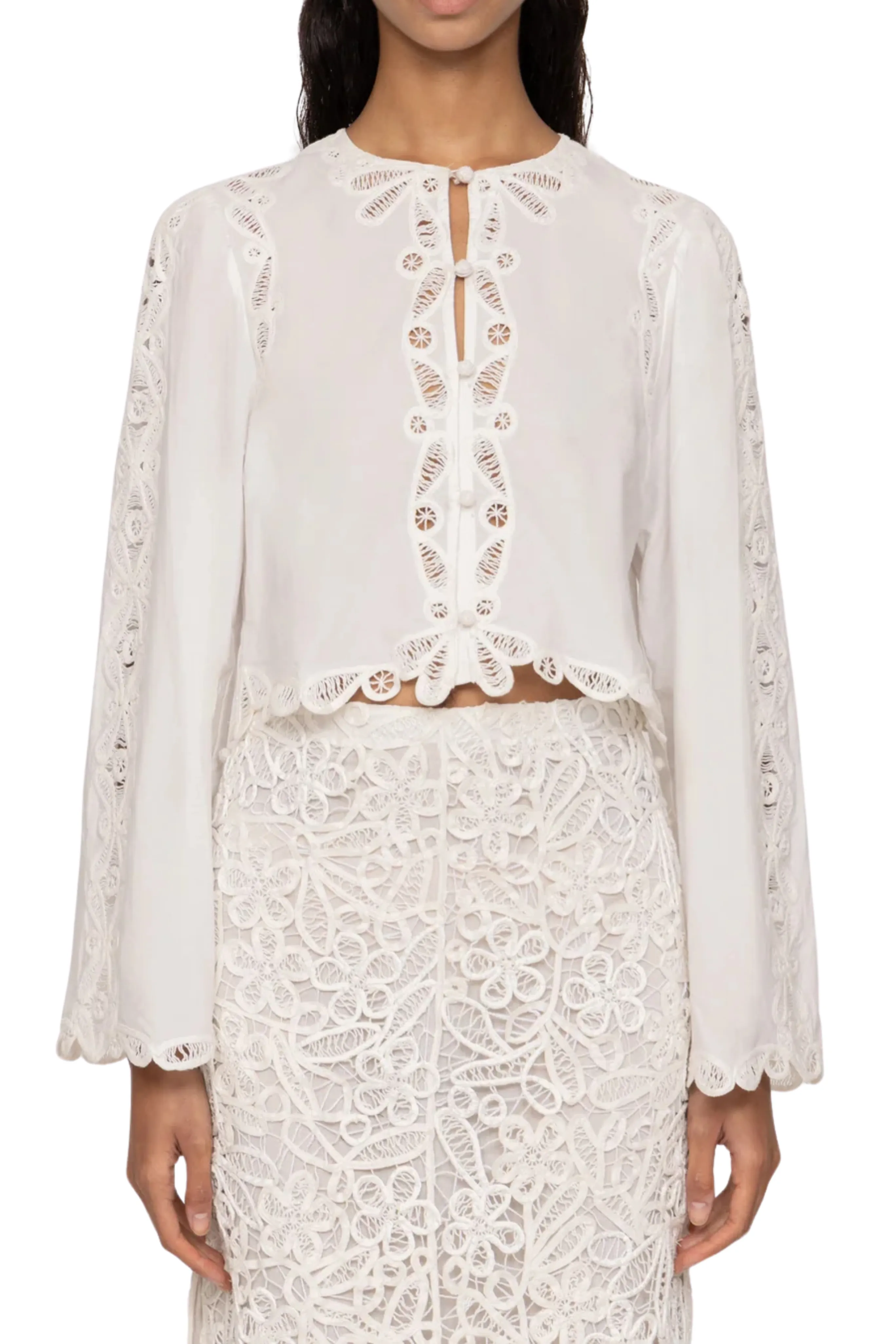 Elke Soutache Long Sleeve Blouse