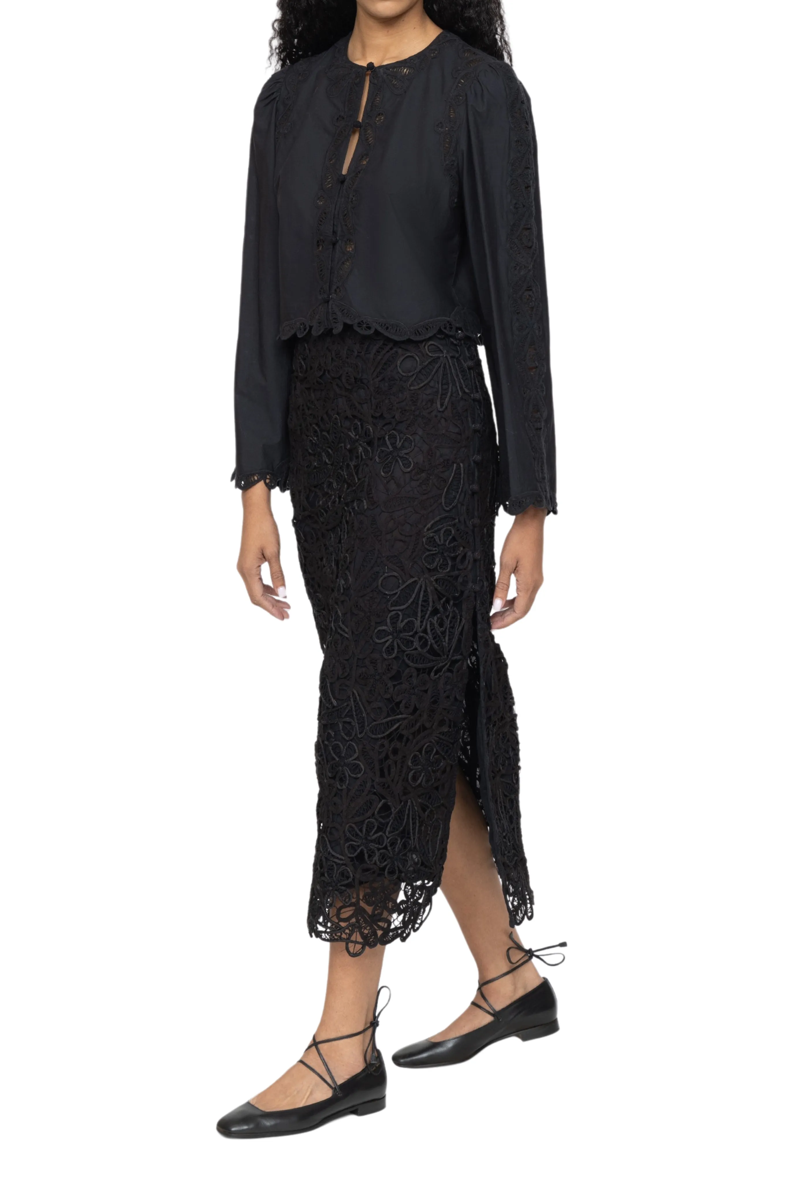 Elke Soutache Long Sleeve Blouse