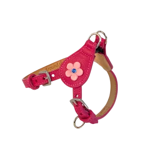 Ellie Flower Leather Dog Step-In Harness