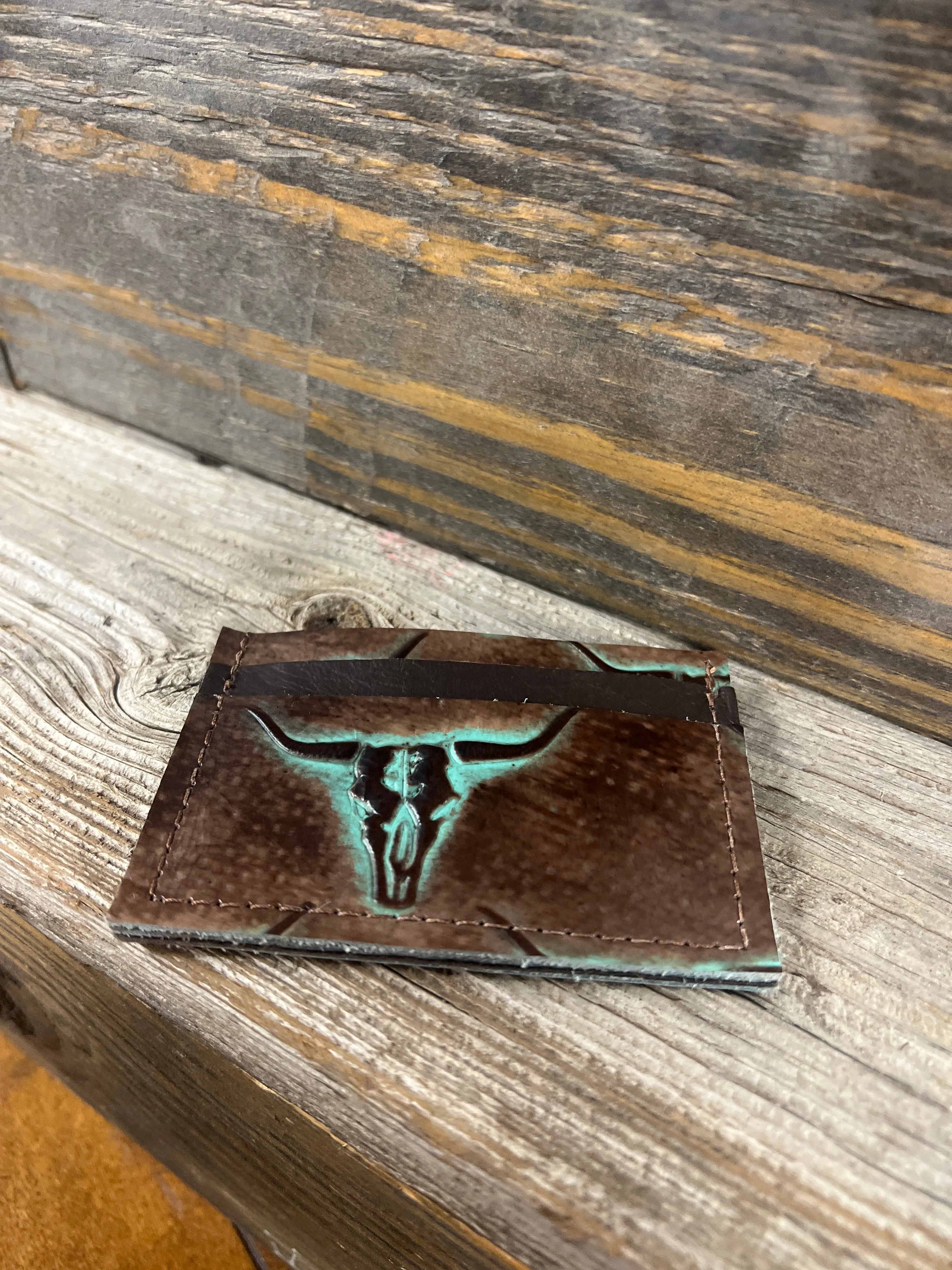 Embossed Leather Credit Card Holder- Multi colors The Jewelry Junkie
