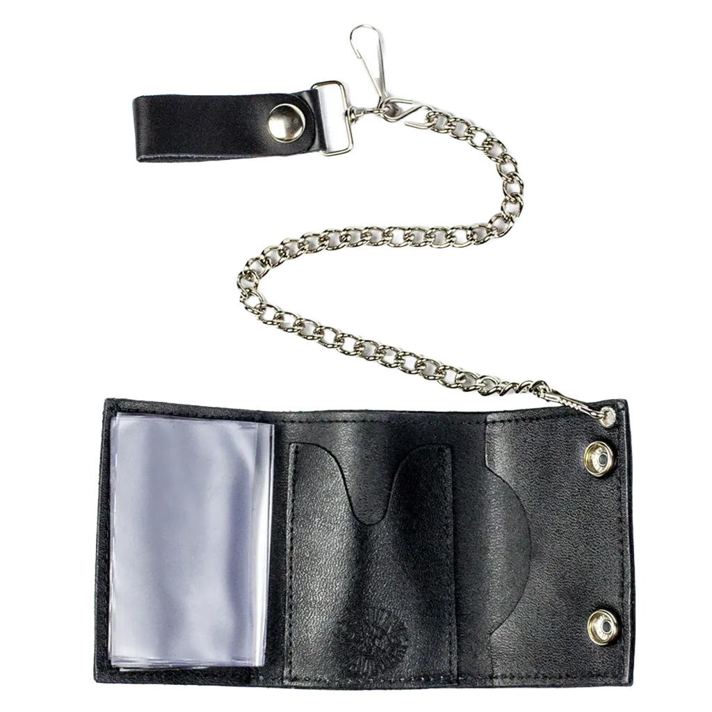 Embroidered Tri-Fold Wallet w/Chain - Scorpion